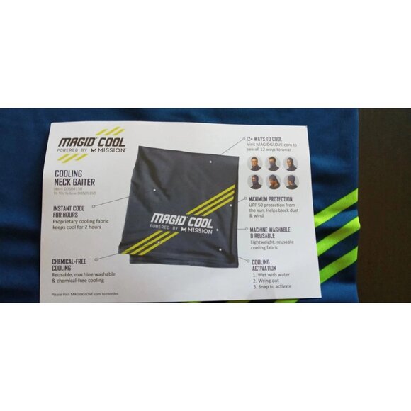 Magid Cool Powered By Mission Cooling Neck Gaiter 12 Ways to Cool NEW - Picture 2 of 2